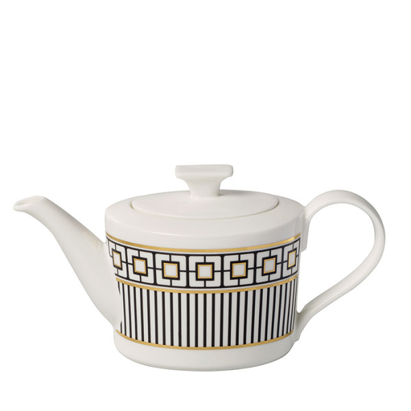 MetroChic coffee, teapot, 1.2l, white. black. gold