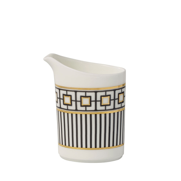 MetroChic milk jug, 220ml. white. black. gold