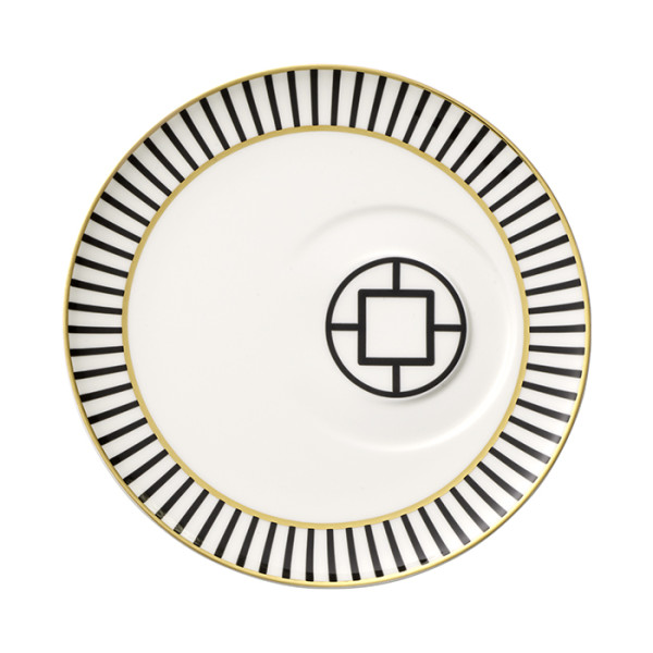 MetroChic Saucer tea cup 18.5 cm white black gold