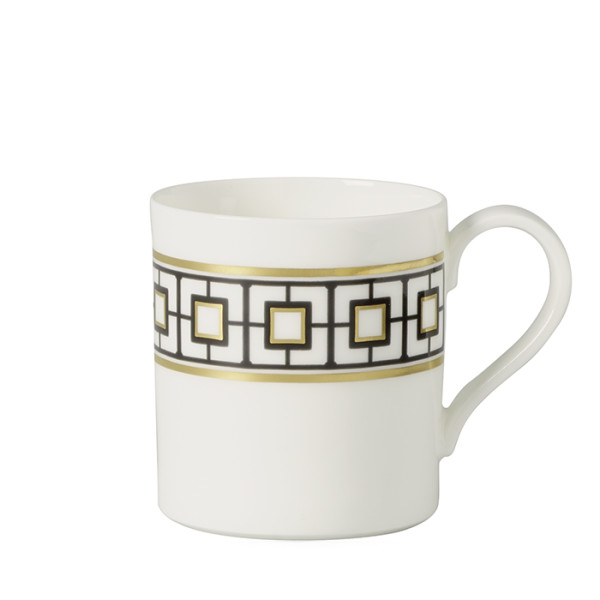 MetroChic coffee cup 210 ml white black gold
