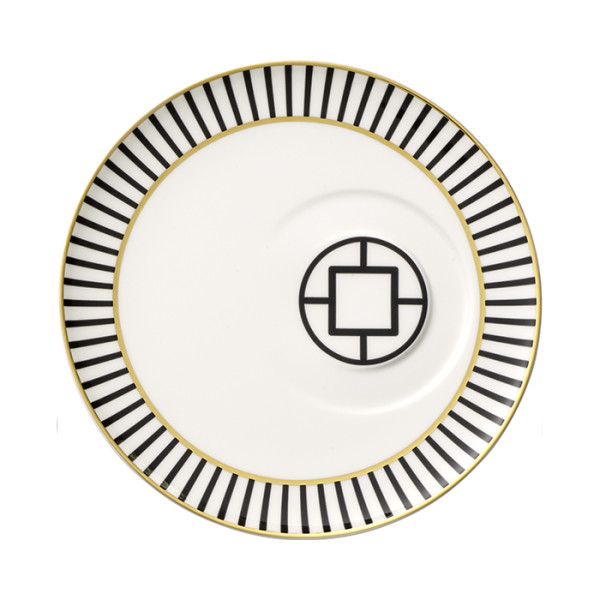MetroChic Saucer coffee cup 18.5 cm diameter white black gold