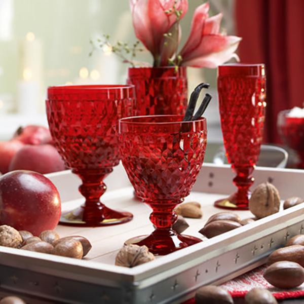 Boston Coloured Water glass Red