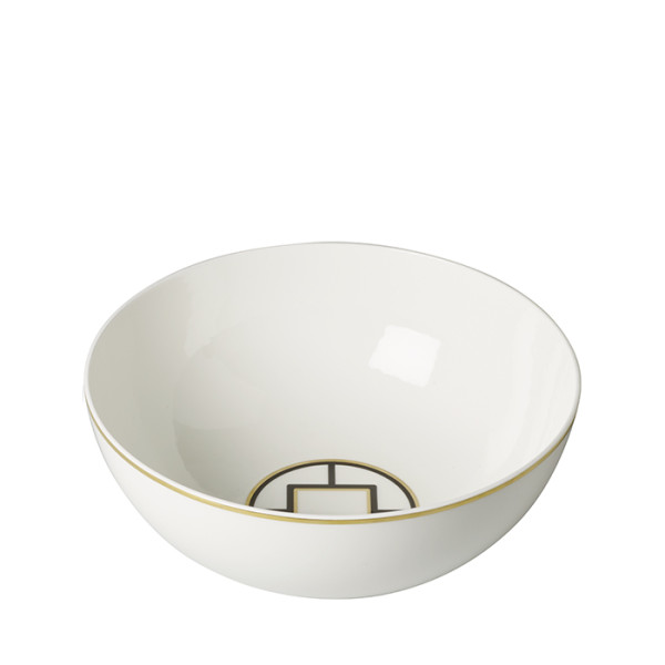 MetroChic round bowl 23cm diameter. White/Black/Gold